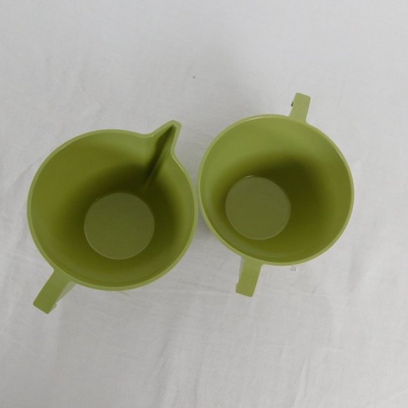 Green Melmac Mallo-Ware Sugar Bowl & Creamer Set Melamine Mallory Vtg 50s NO LID - Picture 10 of 11